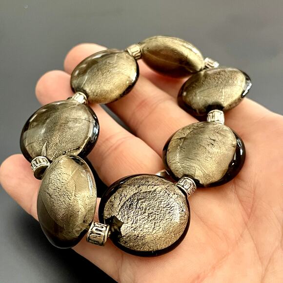 4 for $20 SALE Taupe Glass Beaded Bracelet - Picture 4 of 5